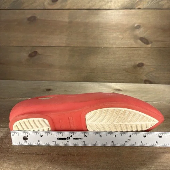 crocs rio womens size 10 shoes coral pink slip on pointed comfort work flats - Picture 9 of 9